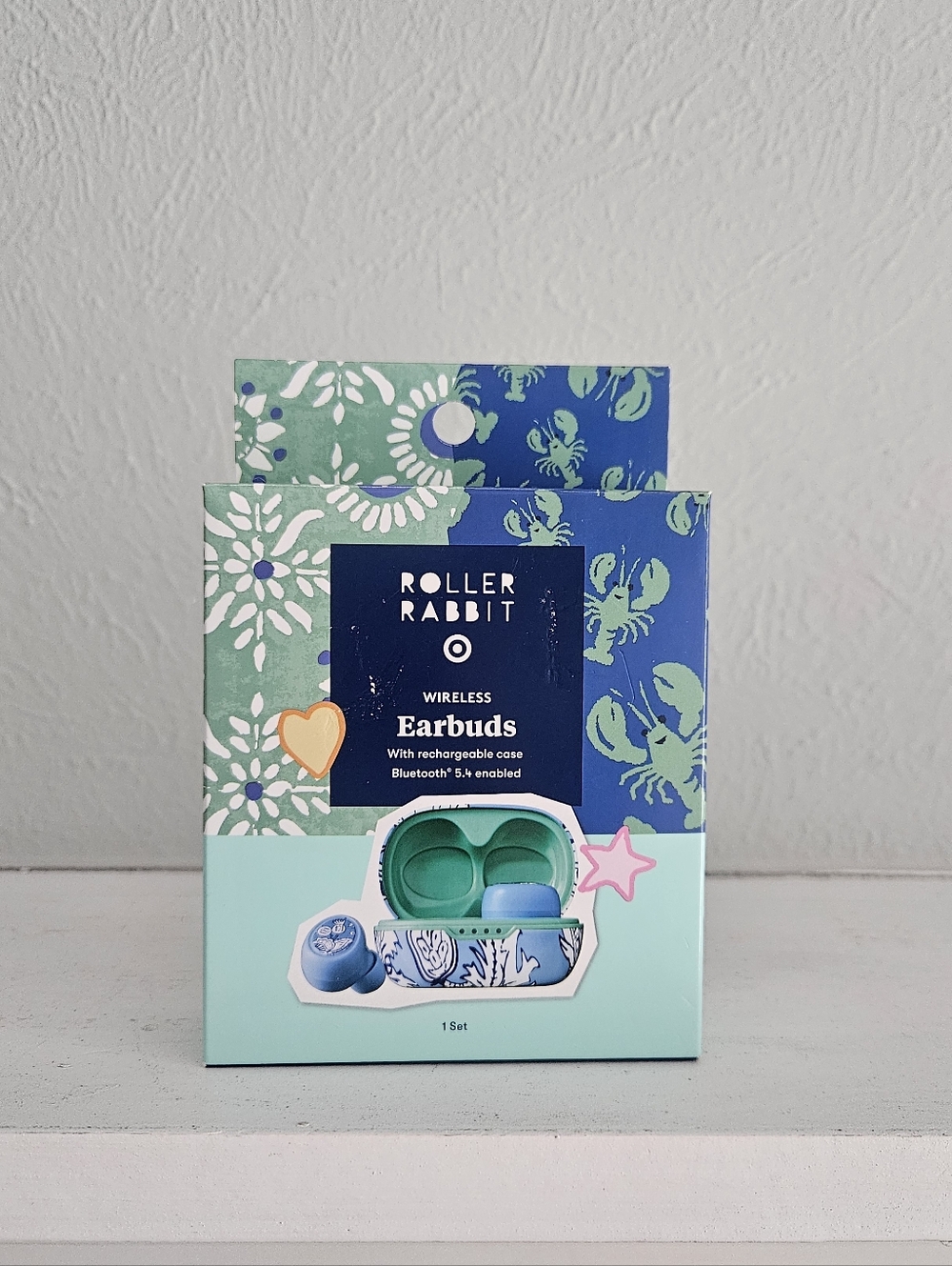 New In Box- Target X Roller Rabbit Wireless Ear Buds With Case- Floral Vines
